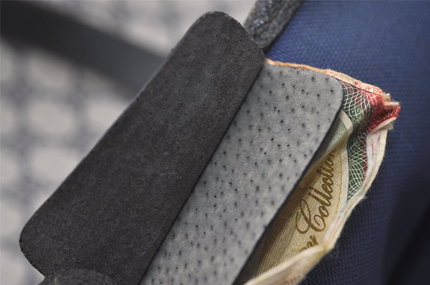 Authentic GUCCI Vintage Shoulder Tote Bag GG PVC Leather Navy Blue 1861J