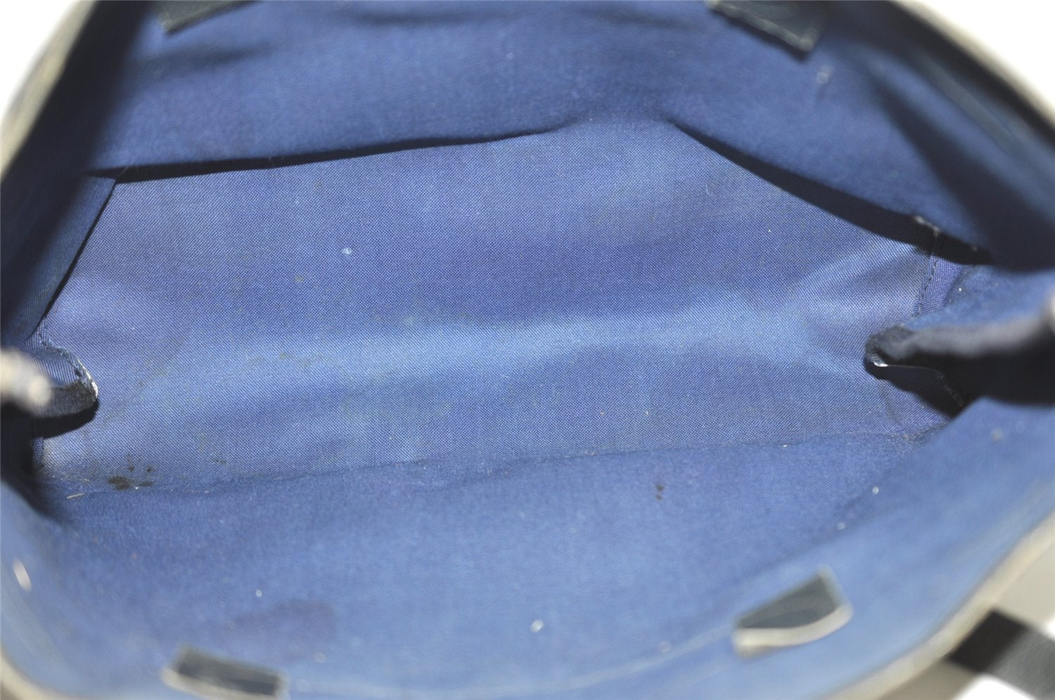 Authentic GUCCI Vintage Shoulder Tote Bag GG PVC Leather Navy Blue 1861J