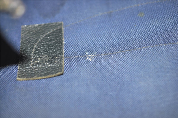 Authentic GUCCI Vintage Shoulder Tote Bag GG PVC Leather Navy Blue 1861J