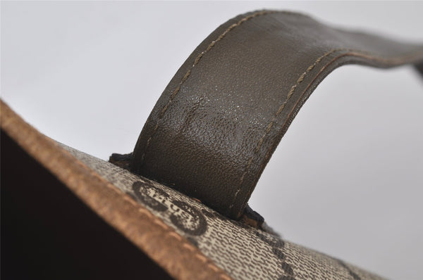 Authentic GUCCI Vintage GG Plus Shoulder Tote Bag GG PVC Leather Brown 1862J