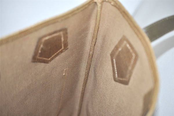 Authentic GUCCI Vintage GG Plus Shoulder Tote Bag GG PVC Leather Brown 1862J