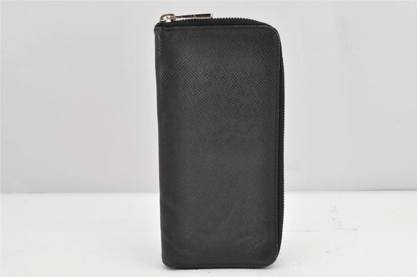 Authentic Louis Vuitton Taiga Zippy Wallet Vertical Long Black M32822 LV 1862K