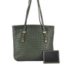 Authentic BOTTEGA VENETA Intrecciato Leather Shoulder Hand Tote Bag Green 1863K