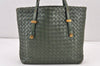 Authentic BOTTEGA VENETA Intrecciato Leather Shoulder Hand Tote Bag Green 1863K