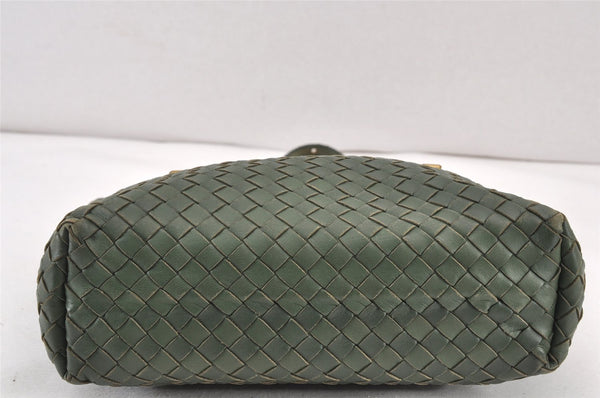 Authentic BOTTEGA VENETA Intrecciato Leather Shoulder Hand Tote Bag Green 1863K