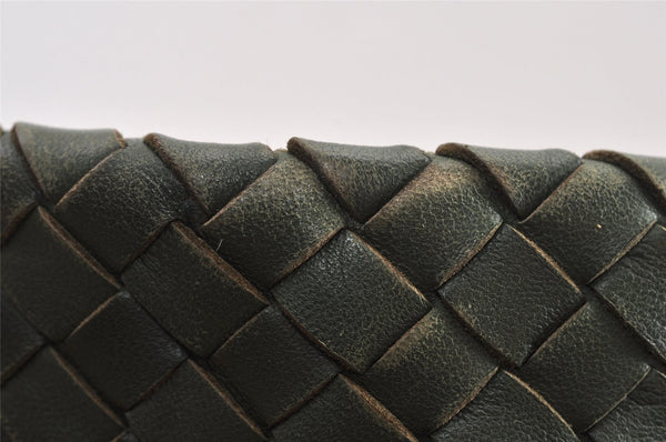 Authentic BOTTEGA VENETA Intrecciato Leather Shoulder Hand Tote Bag Green 1863K
