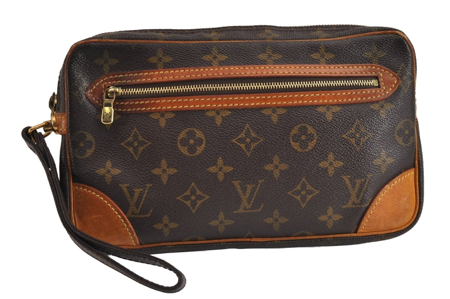 Authentic Louis Vuitton Monogram Marly Dragonne GM M51825 Clutch Hand Bag 1865J
