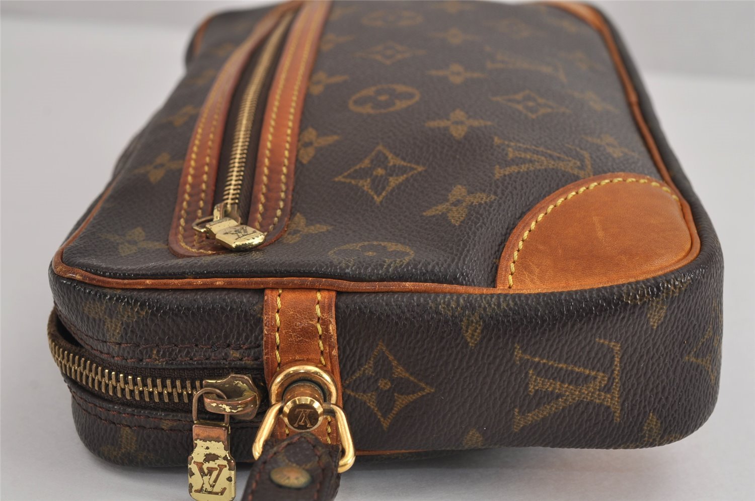 Authentic Louis Vuitton Monogram Marly Dragonne GM M51825 Clutch Hand Bag 1865J