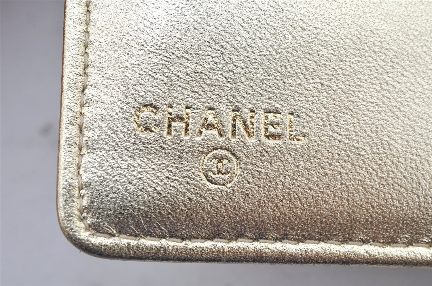 Authentic CHANEL Icon Line Symbol Charm Enamel Long Wallet Purse Silver 1865K