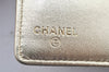 Authentic CHANEL Icon Line Symbol Charm Enamel Long Wallet Purse Silver 1865K