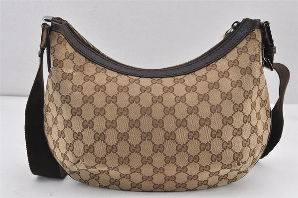 Authentic GUCCI Shoulder Cross Body Bag GG Canvas Leather 181092 Brown 1868K