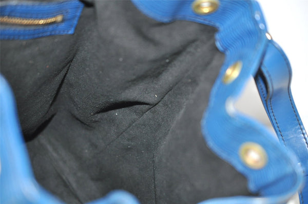 Authentic Louis Vuitton Epi Noe Shoulder Drawstring Bag Blue M44005 LV 1872I