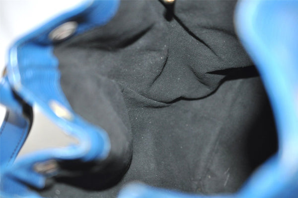 Authentic Louis Vuitton Epi Noe Shoulder Drawstring Bag Blue M44005 LV 1872I