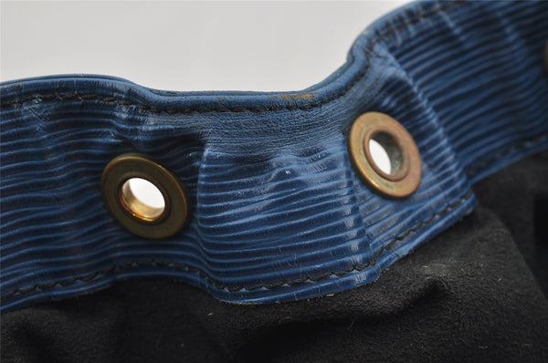 Authentic Louis Vuitton Epi Noe Shoulder Drawstring Bag Blue M44005 LV 1872I