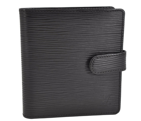 Authentic Louis Vuitton Epi Porte Billets Compact Wallet Black M63552 LV 1872K