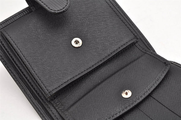 Authentic Louis Vuitton Epi Porte Billets Compact Wallet Black M63552 LV 1872K