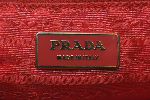 Authentic PRADA Vintage Nylon Enamel 2Way Shoulder Tote Bag Orange 1873K