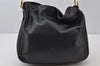 Authentic GUCCI Vintage Bamboo Shoulder Hand Bag Purse Leather Black Junk 1875J