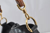 Authentic GUCCI Vintage Bamboo Shoulder Hand Bag Purse Leather Black Junk 1875J