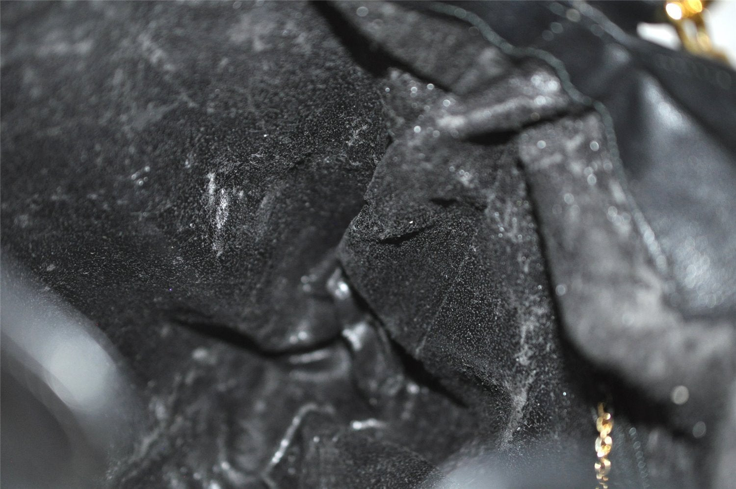 Authentic GUCCI Vintage Bamboo Shoulder Hand Bag Purse Leather Black Junk 1875J