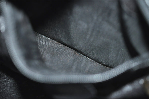 Authentic GUCCI Vintage Bamboo Shoulder Hand Bag Purse Leather Black Junk 1875J