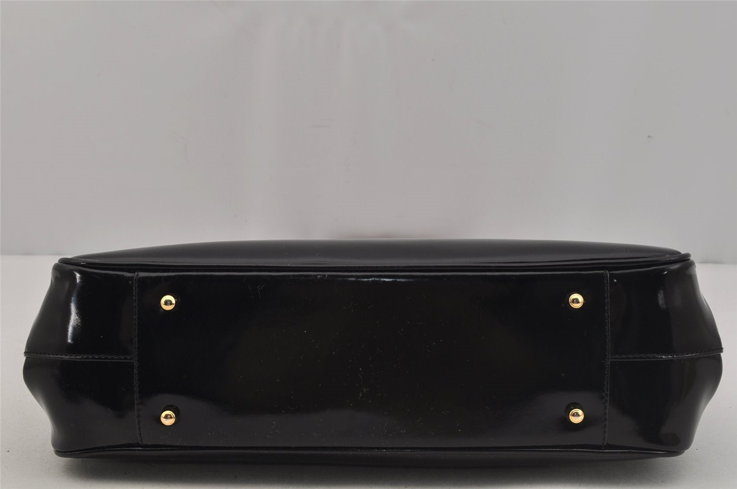 Authentic GUCCI Vintage Bamboo Shoulder Hand Bag Purse Leather Black 1876J