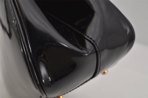 Authentic GUCCI Vintage Bamboo Shoulder Hand Bag Purse Leather Black 1876J