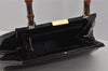 Authentic GUCCI Vintage Bamboo Shoulder Hand Bag Purse Leather Black 1876J
