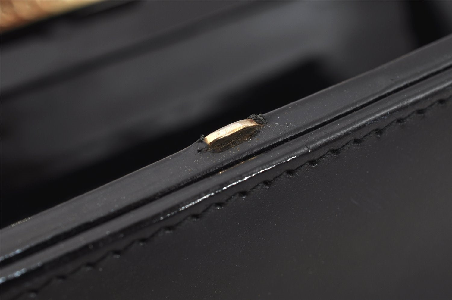 Authentic GUCCI Vintage Bamboo Shoulder Hand Bag Purse Leather Black 1876J