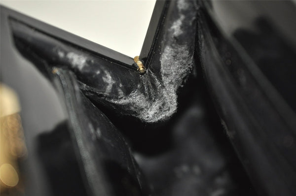 Authentic GUCCI Vintage Bamboo Shoulder Hand Bag Purse Leather Black 1876J