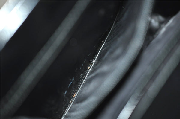 Authentic GUCCI Vintage Bamboo Shoulder Hand Bag Purse Leather Black 1876J