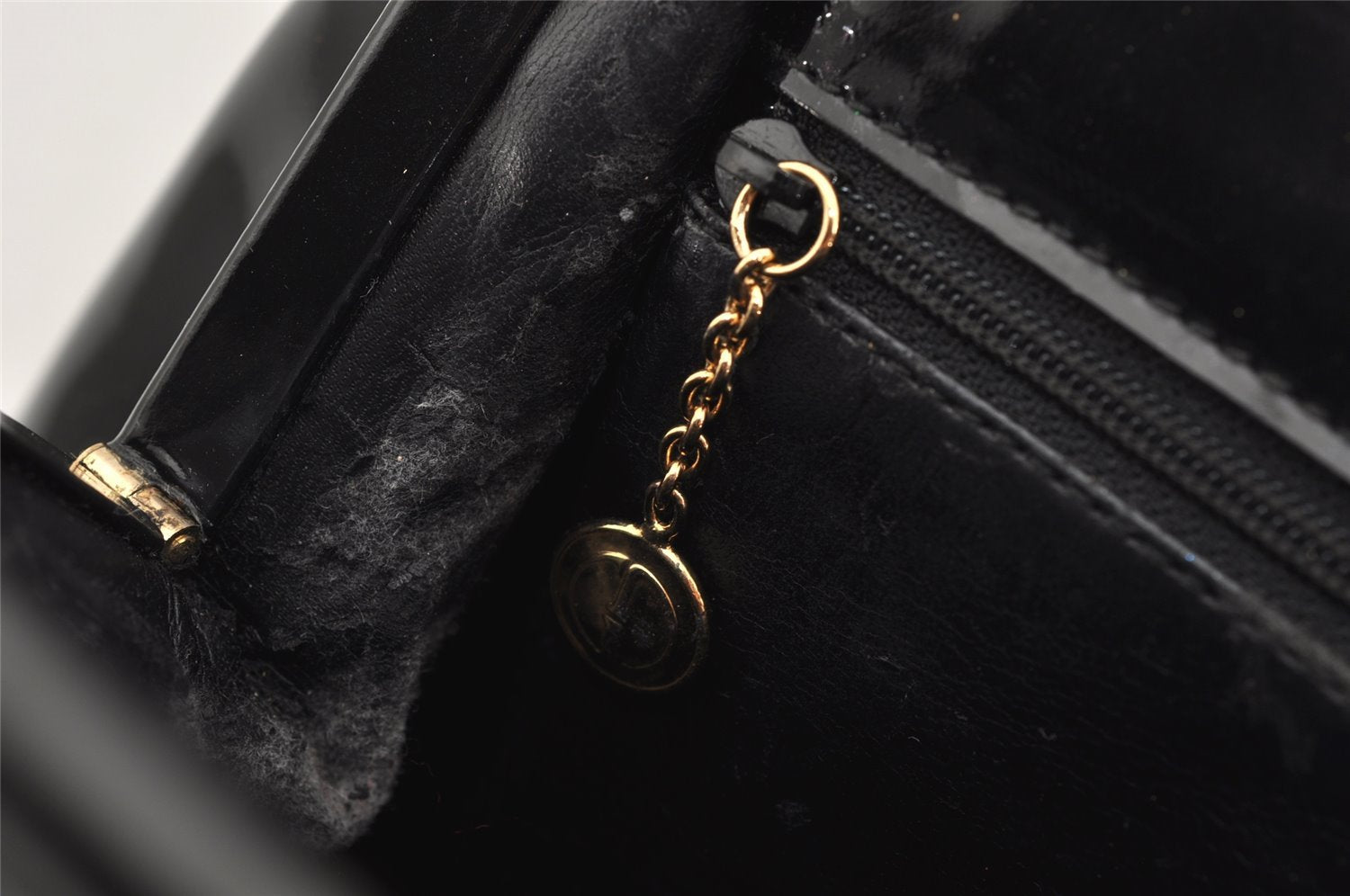 Authentic GUCCI Vintage Bamboo Shoulder Hand Bag Purse Leather Black 1876J