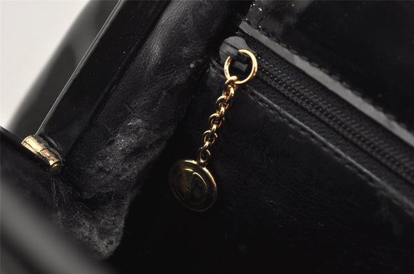 Authentic GUCCI Vintage Bamboo Shoulder Hand Bag Purse Leather Black 1876J