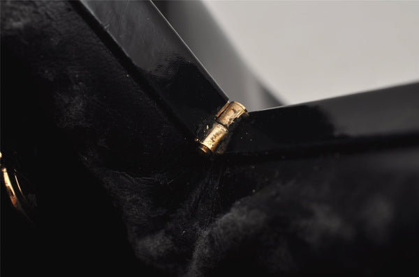 Authentic GUCCI Vintage Bamboo Shoulder Hand Bag Purse Leather Black 1876J