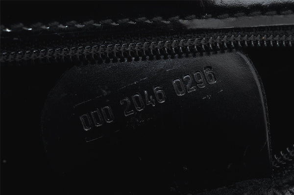 Authentic GUCCI Vintage Bamboo Shoulder Hand Bag Purse Leather Black 1876J