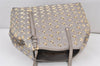 Authentic JIMMY CHOO Vintage Star Studs Leather Shoulder Tote Bag Gray 1877K