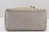 Authentic JIMMY CHOO Vintage Star Studs Leather Shoulder Tote Bag Gray 1877K