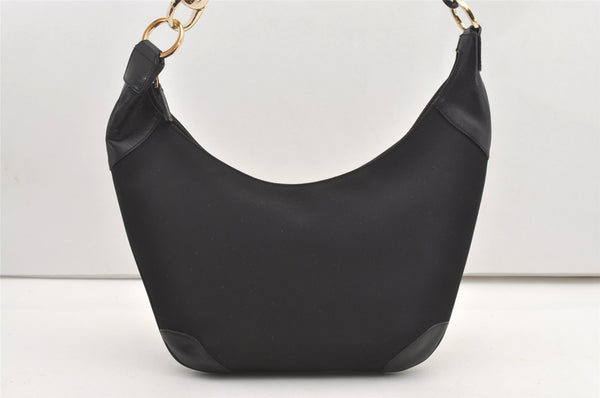 Authentic GUCCI Vintage Shoulder Hand Bag Nylon Leather 0014158 Black 1878J