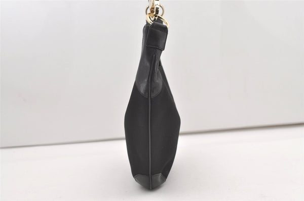 Authentic GUCCI Vintage Shoulder Hand Bag Nylon Leather 0014158 Black 1878J