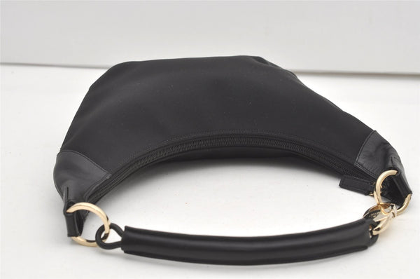Authentic GUCCI Vintage Shoulder Hand Bag Nylon Leather 0014158 Black 1878J