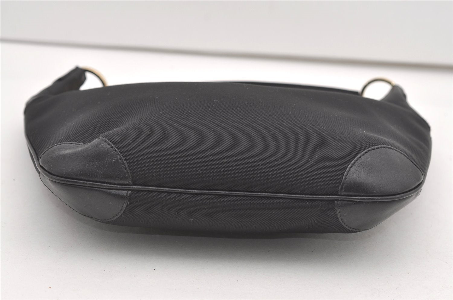 Authentic GUCCI Vintage Shoulder Hand Bag Nylon Leather 0014158 Black 1878J