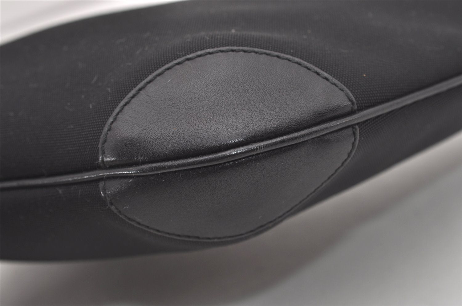 Authentic GUCCI Vintage Shoulder Hand Bag Nylon Leather 0014158 Black 1878J