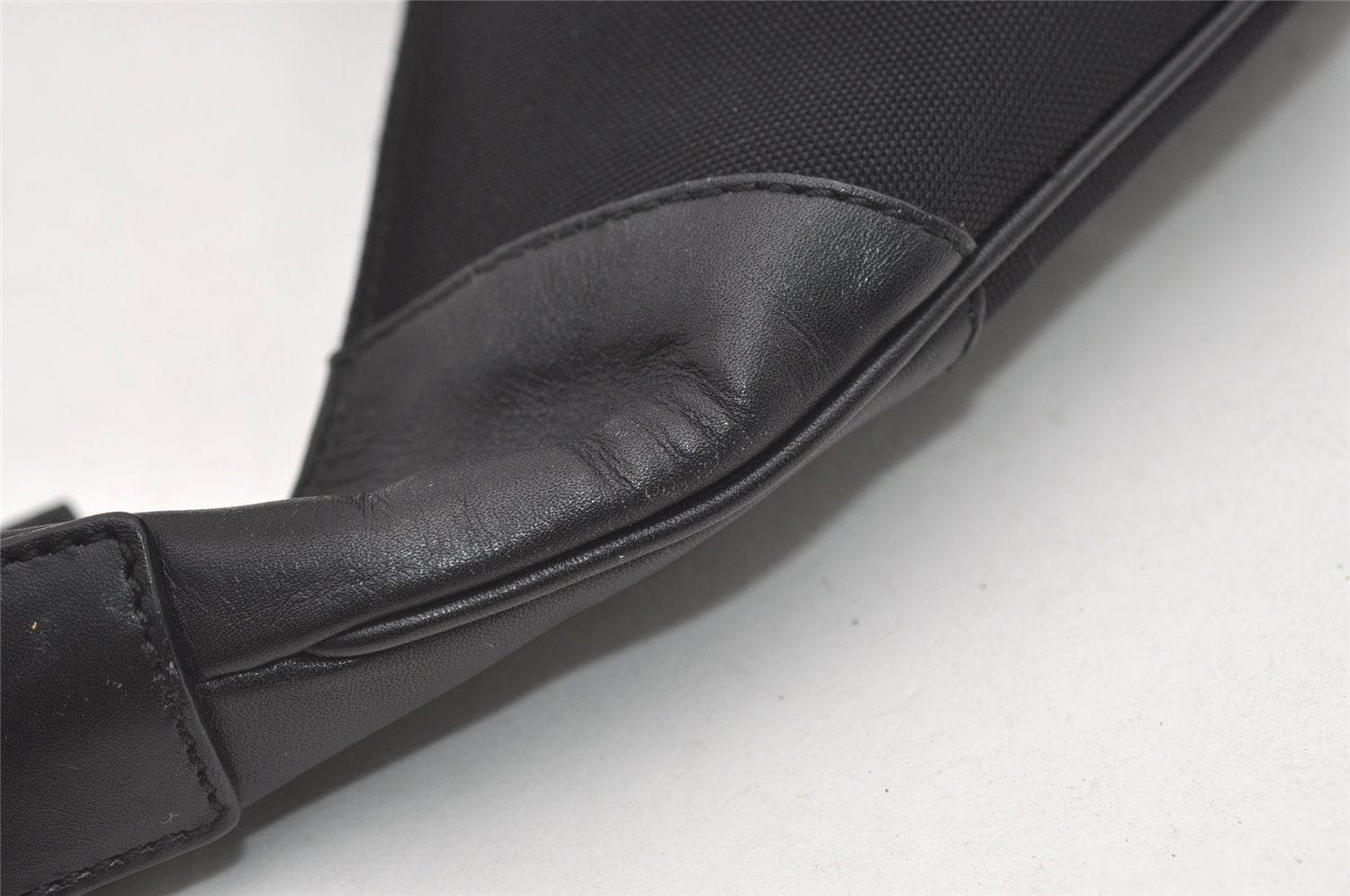 Authentic GUCCI Vintage Shoulder Hand Bag Nylon Leather 0014158 Black 1878J