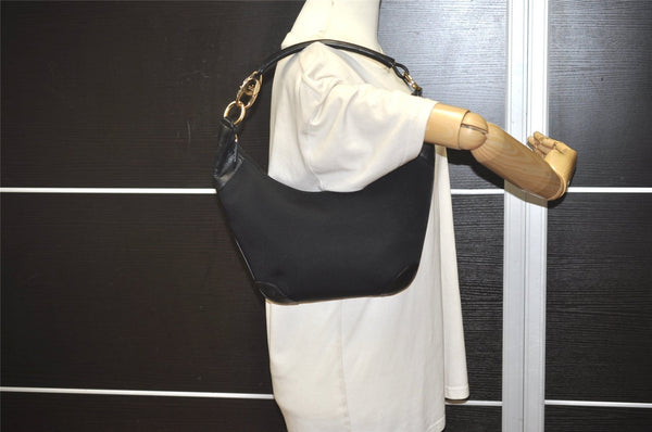 Authentic GUCCI Vintage Shoulder Hand Bag Nylon Leather 0014158 Black 1878J