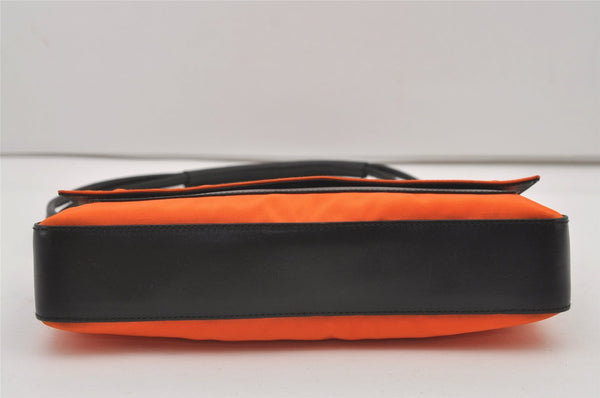 Authentic GUCCI Vintage Shoulder Hand Bag Purse Nylon Leather Orange 1879J