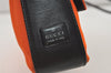 Authentic GUCCI Vintage Shoulder Hand Bag Purse Nylon Leather Orange 1879J