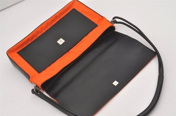 Authentic GUCCI Vintage Shoulder Hand Bag Purse Nylon Leather Orange 1879J