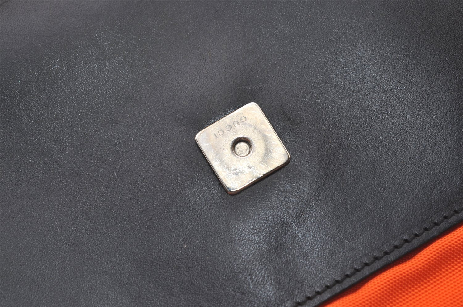 Authentic GUCCI Vintage Shoulder Hand Bag Purse Nylon Leather Orange 1879J