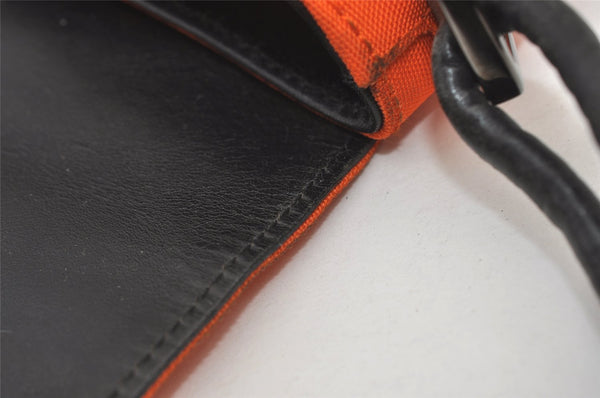 Authentic GUCCI Vintage Shoulder Hand Bag Purse Nylon Leather Orange 1879J