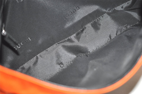 Authentic GUCCI Vintage Shoulder Hand Bag Purse Nylon Leather Orange 1879J